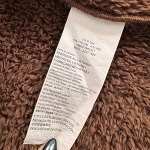 Nike Kids Sherpa Fleece Zip Vest Brown Mustard Swoosh Size 4-5 Years